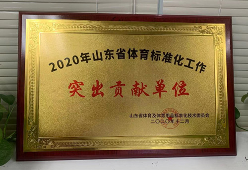 恭喜熊猫体育体育荣获山东省体育及体育用品标准化技术委员会授予“突出贡献单位”荣誉称号